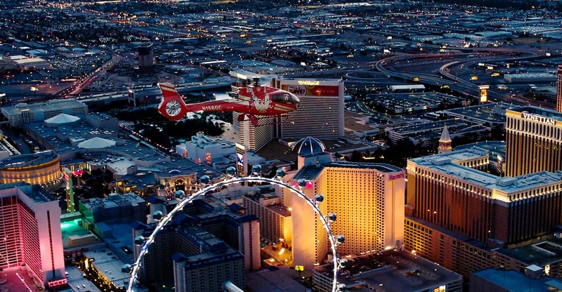 Image of Las Vegas: Night Helicopter Flight over Las Vegas Strip