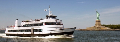 Image of Statue of Liberty and Ellis Island Ferry
